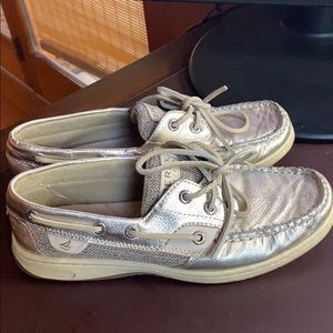 Sperry platinum gold top-sider boat shoes size 6.5